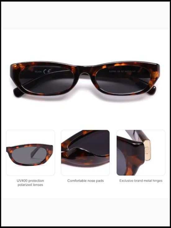 Small Rectangle Polarized Sunglasses with TAC Lenses, Slim Fit main image 5